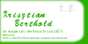 krisztian berthold business card